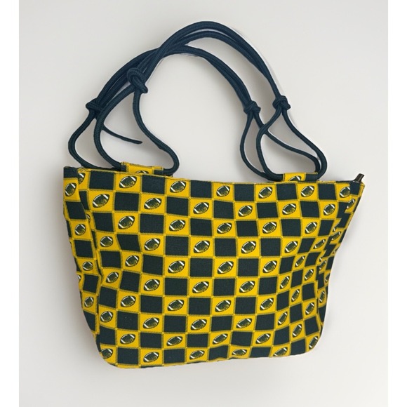 Farmhouse Is My Style Home Sweet Farm Green And Yellow Football 🏈 Pattern Bag - Picture 1 of 12